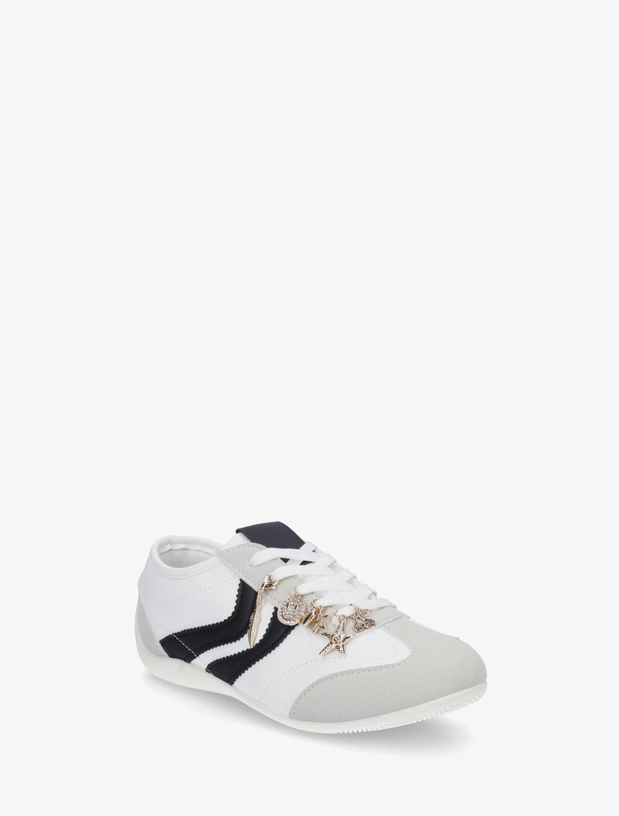Sneakers à empiècement bijoux dépareillés - Blanc - 2