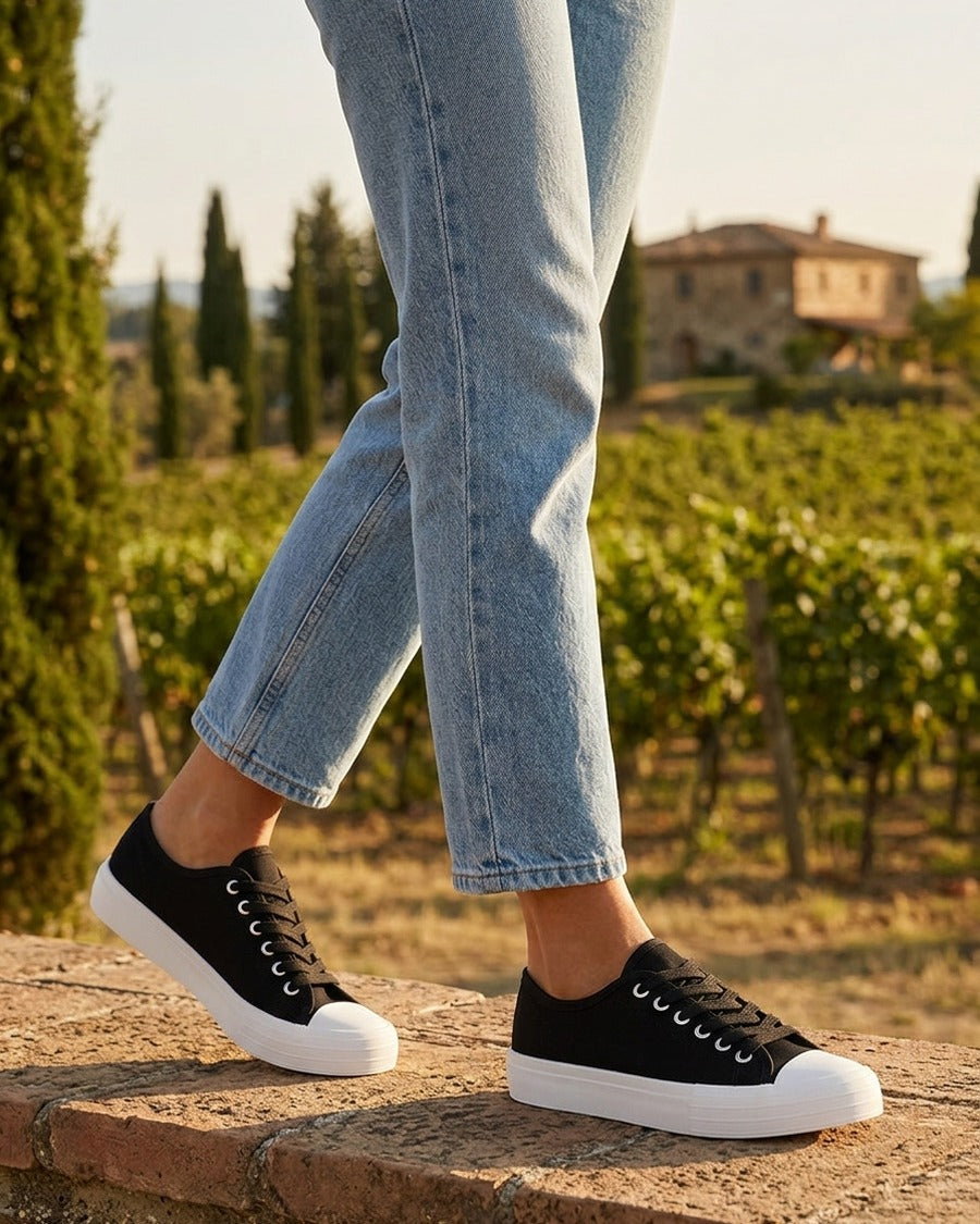 Tennis unis en toile - Noir