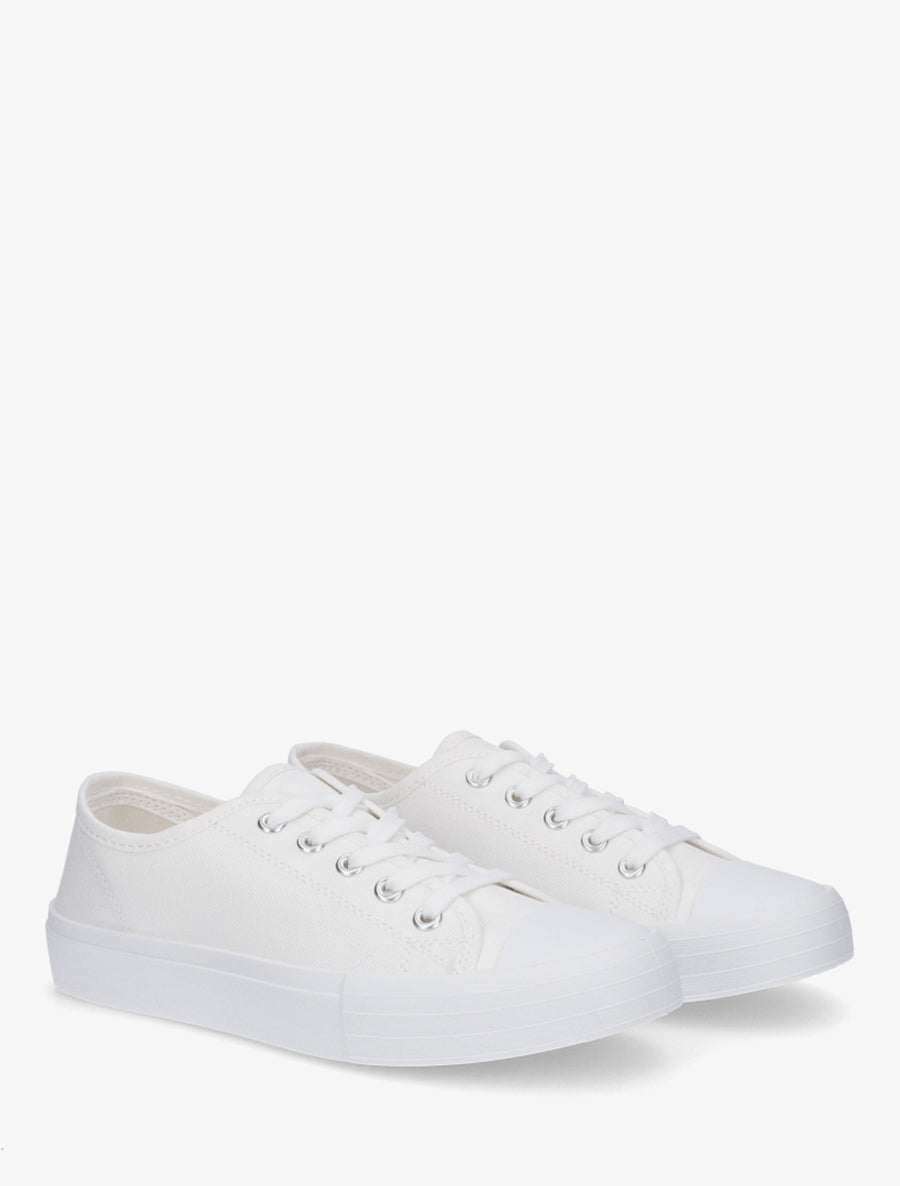 Tennis unis en toile - Blanc - 4
