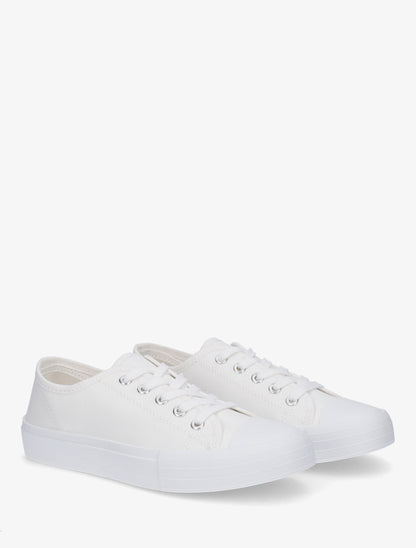 Tennis unis en toile - Blanc - 4
