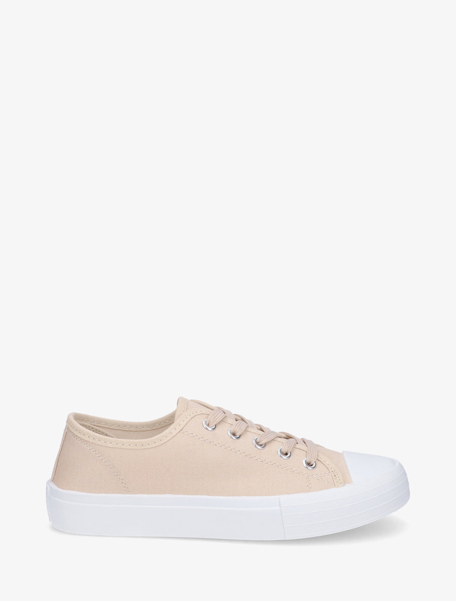 Tennis unis en toile - Beige - 1