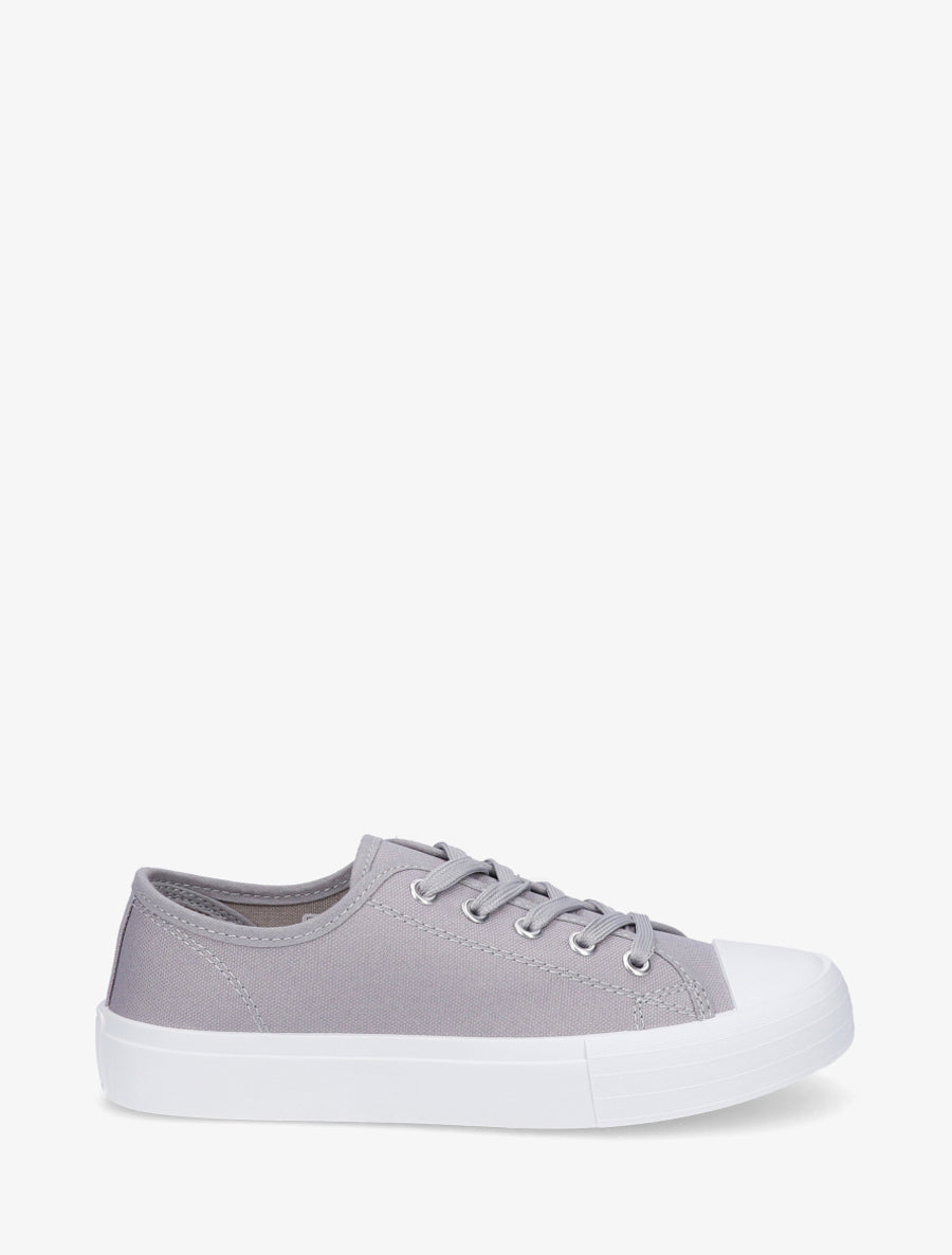 Tennis unis en toile - Gris - 1