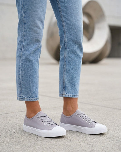 Tennis unis en toile - Gris