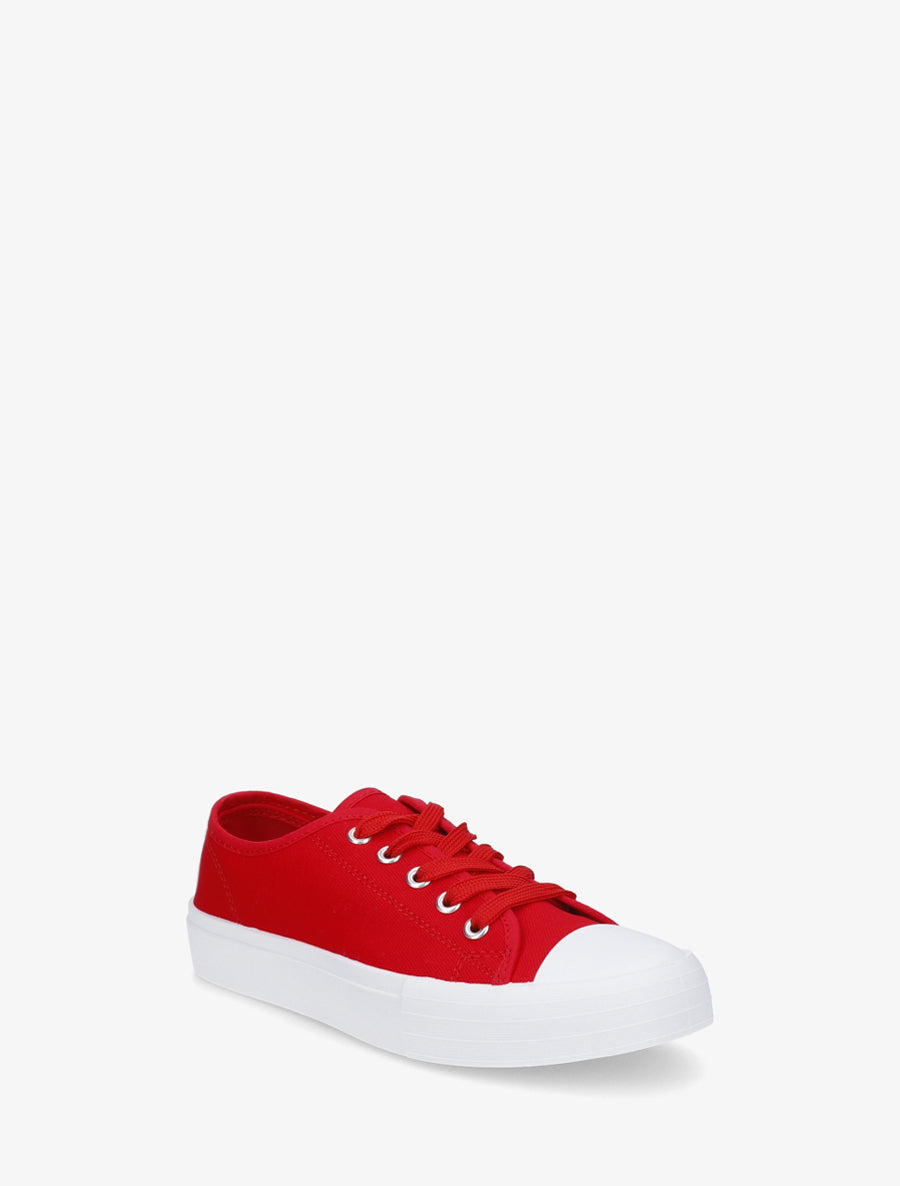 Tennis unis en toile - Rouge - 2
