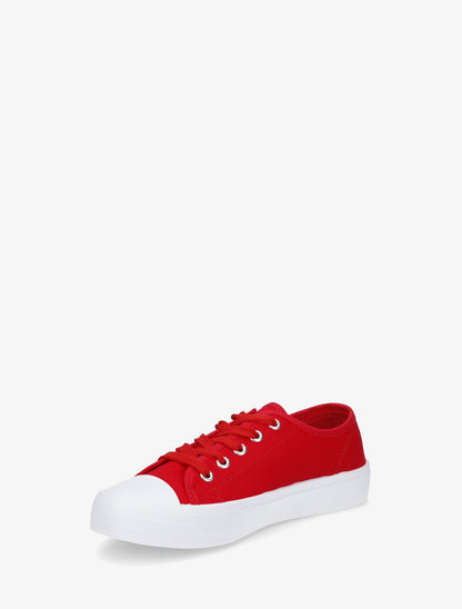 Tennis unis en toile - Rouge - 3