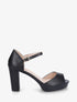 Sandales en simili à talon haut - Noir - 1