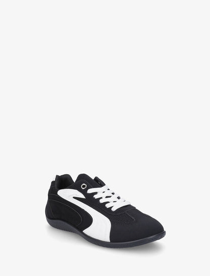 Sneakers en suédine à bandes contrastantes - Noir - 2