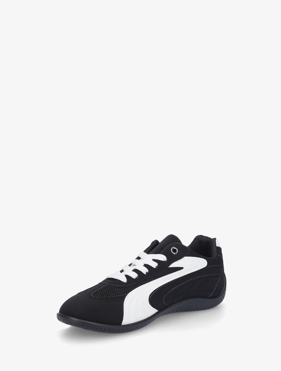 Sneakers en suédine à bandes contrastantes - Noir - 3