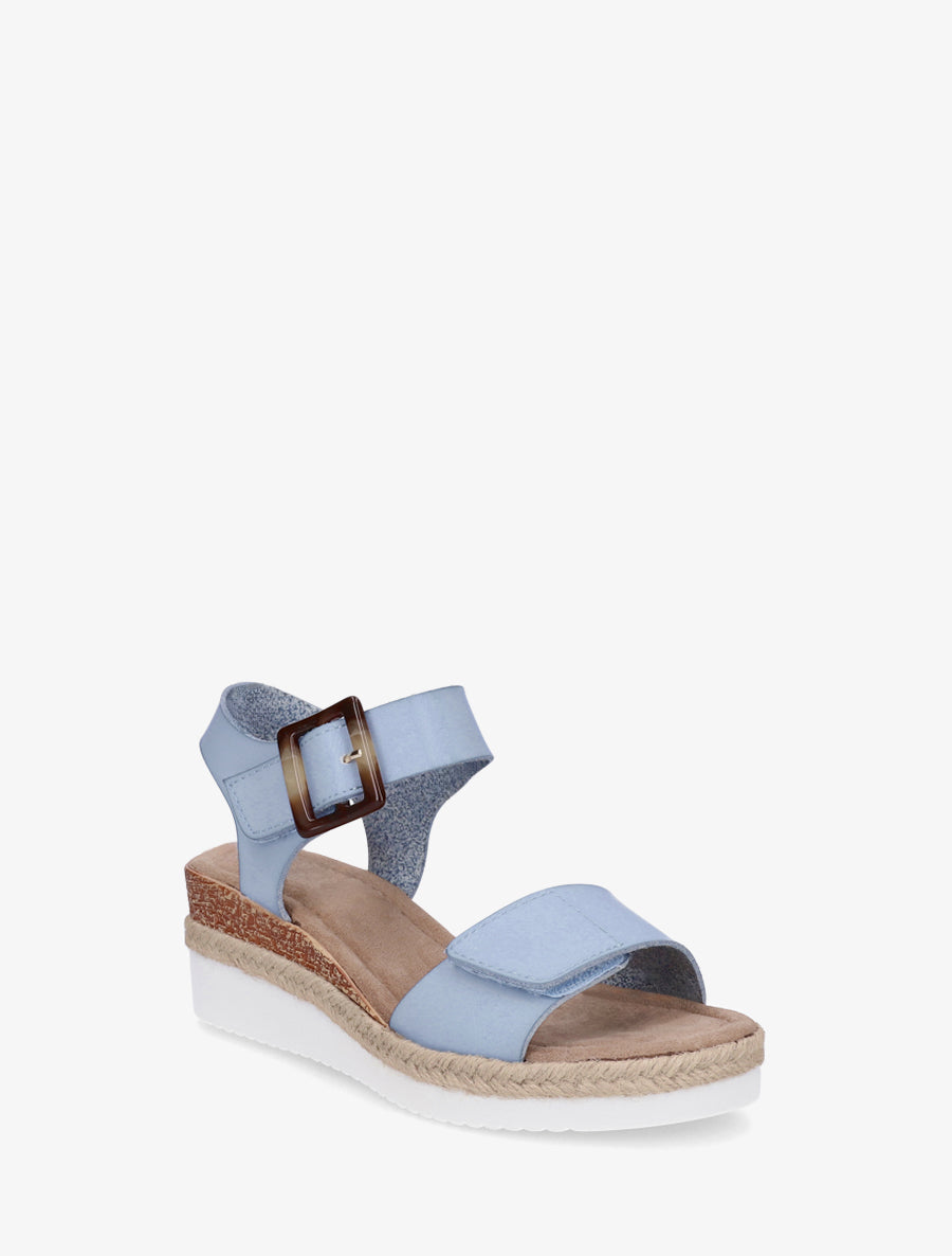 Sandales à scratch en simili - Bleu ciel - 2