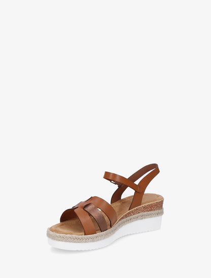 Sandales à semelle compensée ornée d&