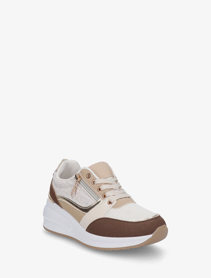 Baskets compensées à zip - Marron - 2