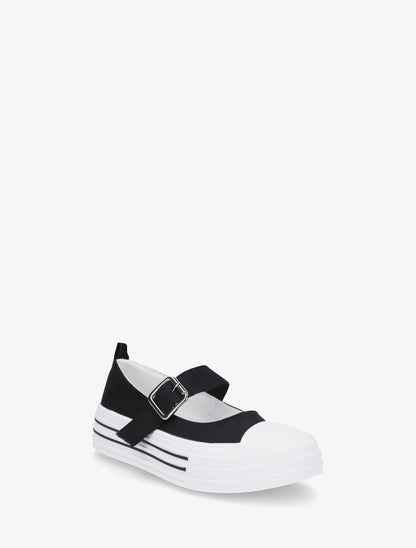 Ballerines style baskets à scratch - Noir - 2