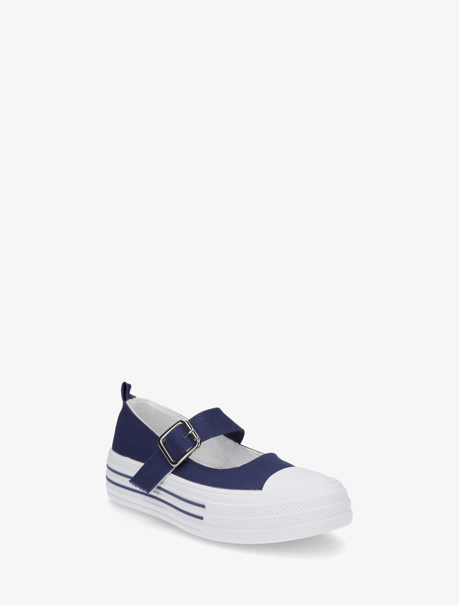 Ballerines style baskets à scratch - Marine - 2