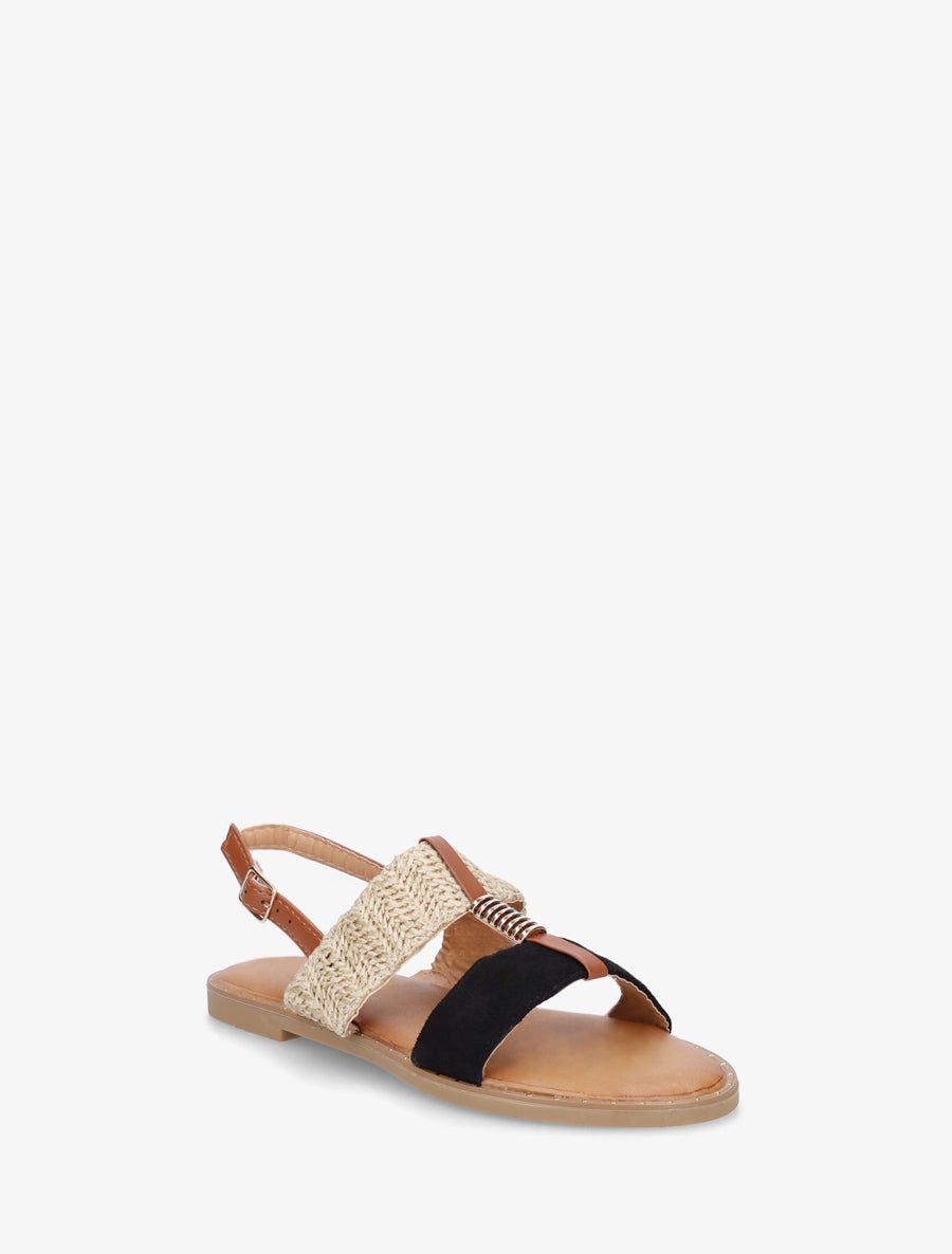 Nu-pieds à bijou métallique - Noir - 2