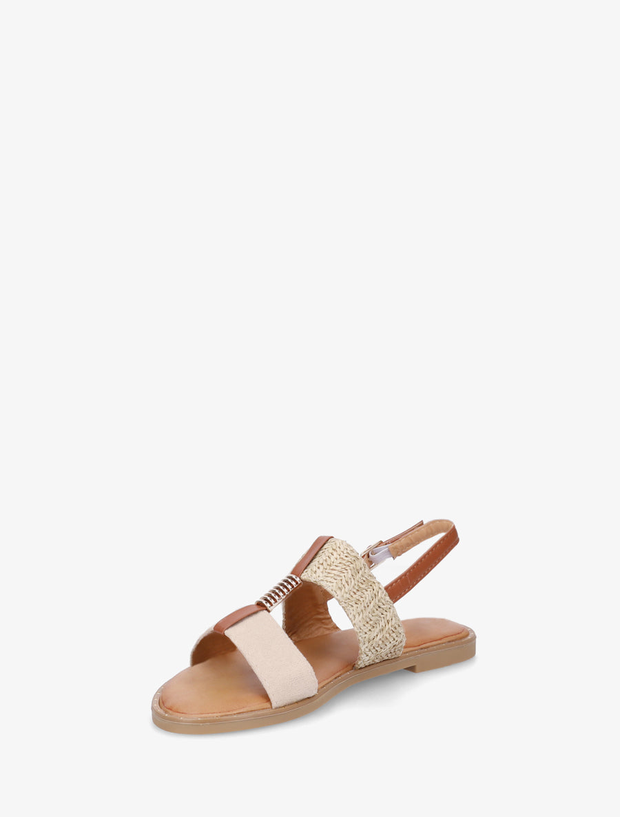 Nu-pieds à bijou métallique - Beige - 3
