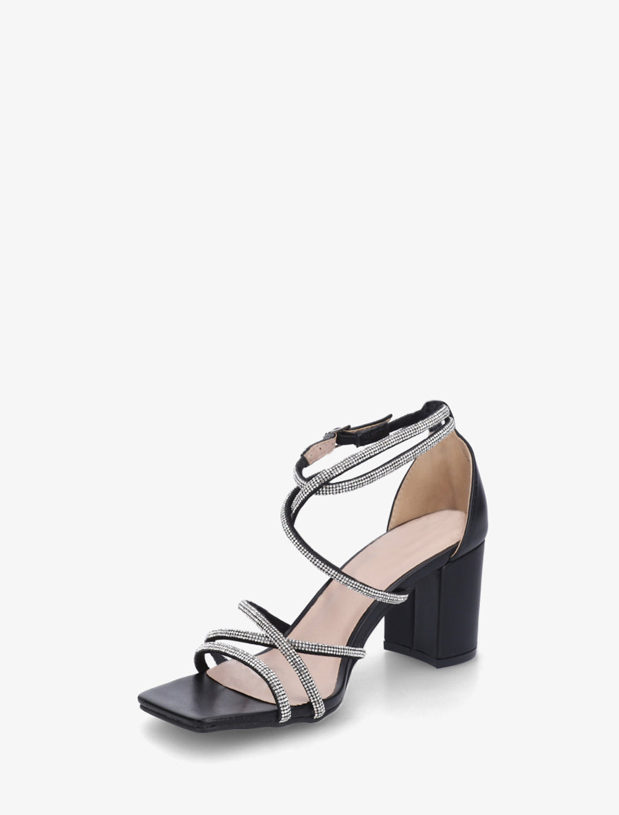 Sandales à multibrides strassés - Noir - 3