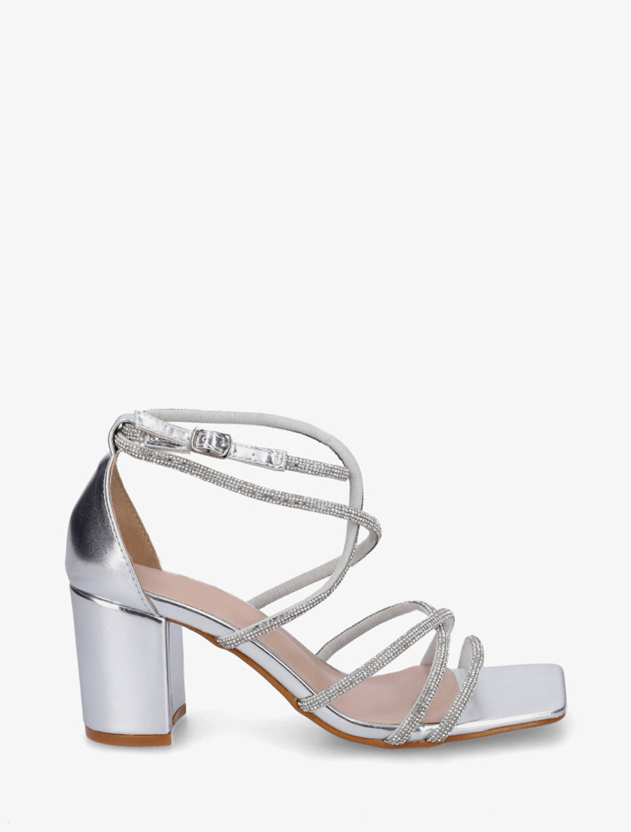 Sandales à multibrides strassés - Argent - 1