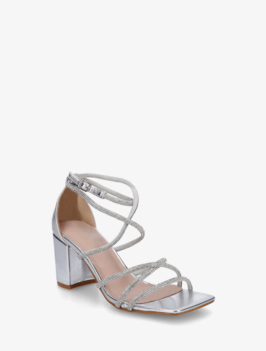 Sandales à multibrides strassés - Argent - 2