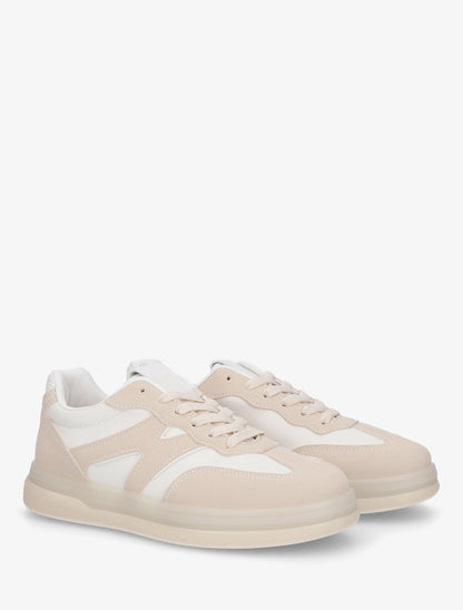 Tennis en simili à empiècement graphique - Beige - 4