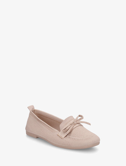 Mocassins en tissu à noeud - Taupe