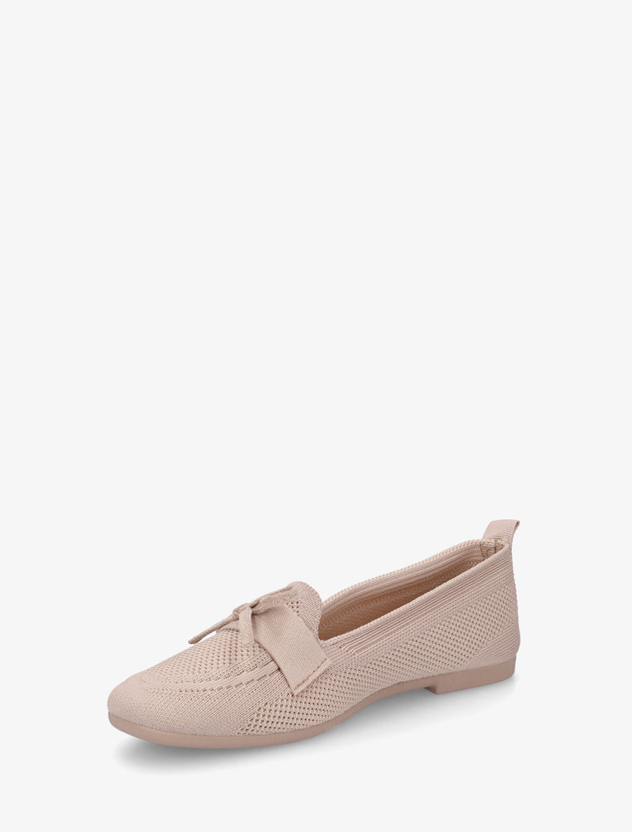 Mocassins en tissu à noeud - Taupe