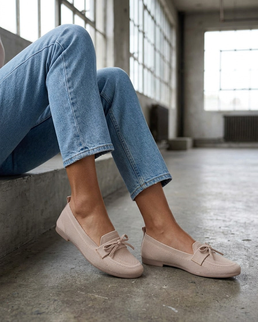 Mocassins en tissu à noeud - Taupe