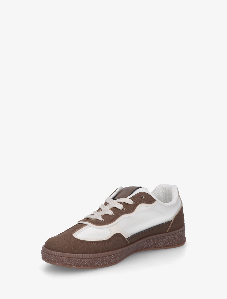 Sneakers à semelle caoutchouc coloré - Marron - 3