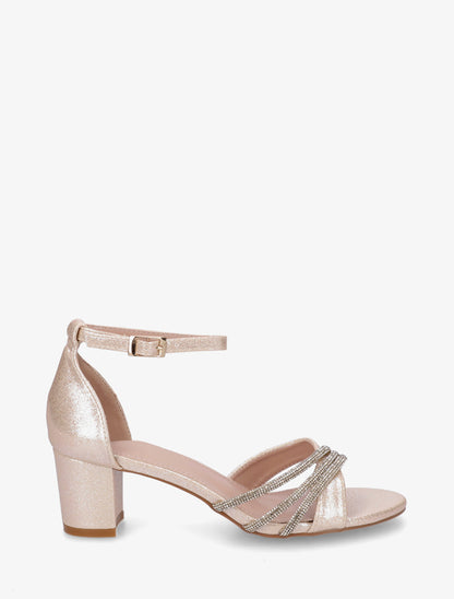 Sandales pailletées et strass - Or - 1