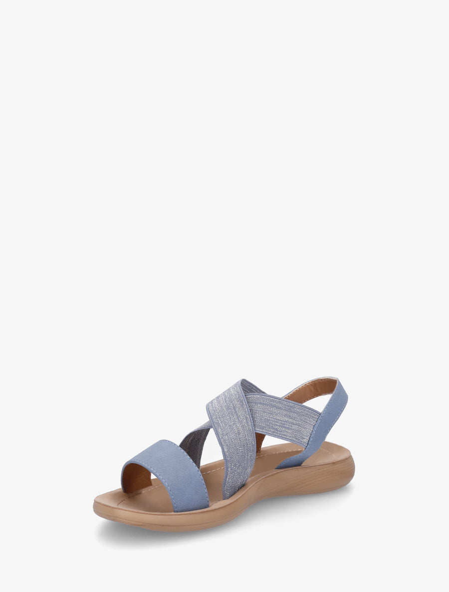 Nu-pieds à brides croisées élastiquées - Bleu - 3