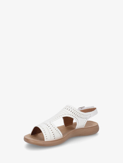 Nu-pieds ajourés à scratch - Blanc