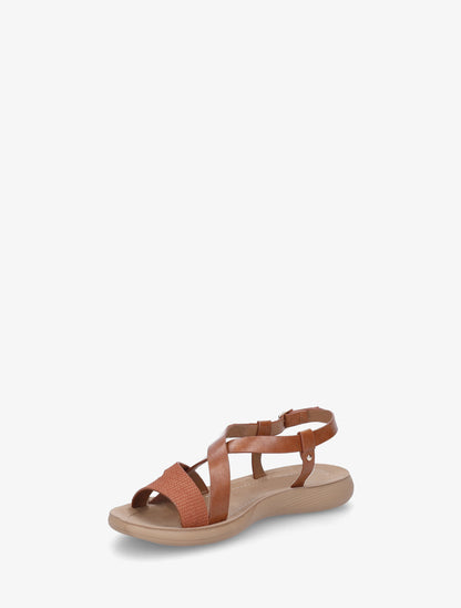 Nu-pieds à brides croisées en simili - Camel