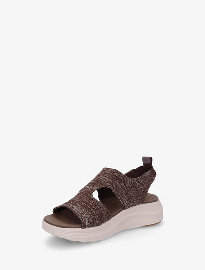 Sandales élastiquées en tissu irisé - Marron - 3