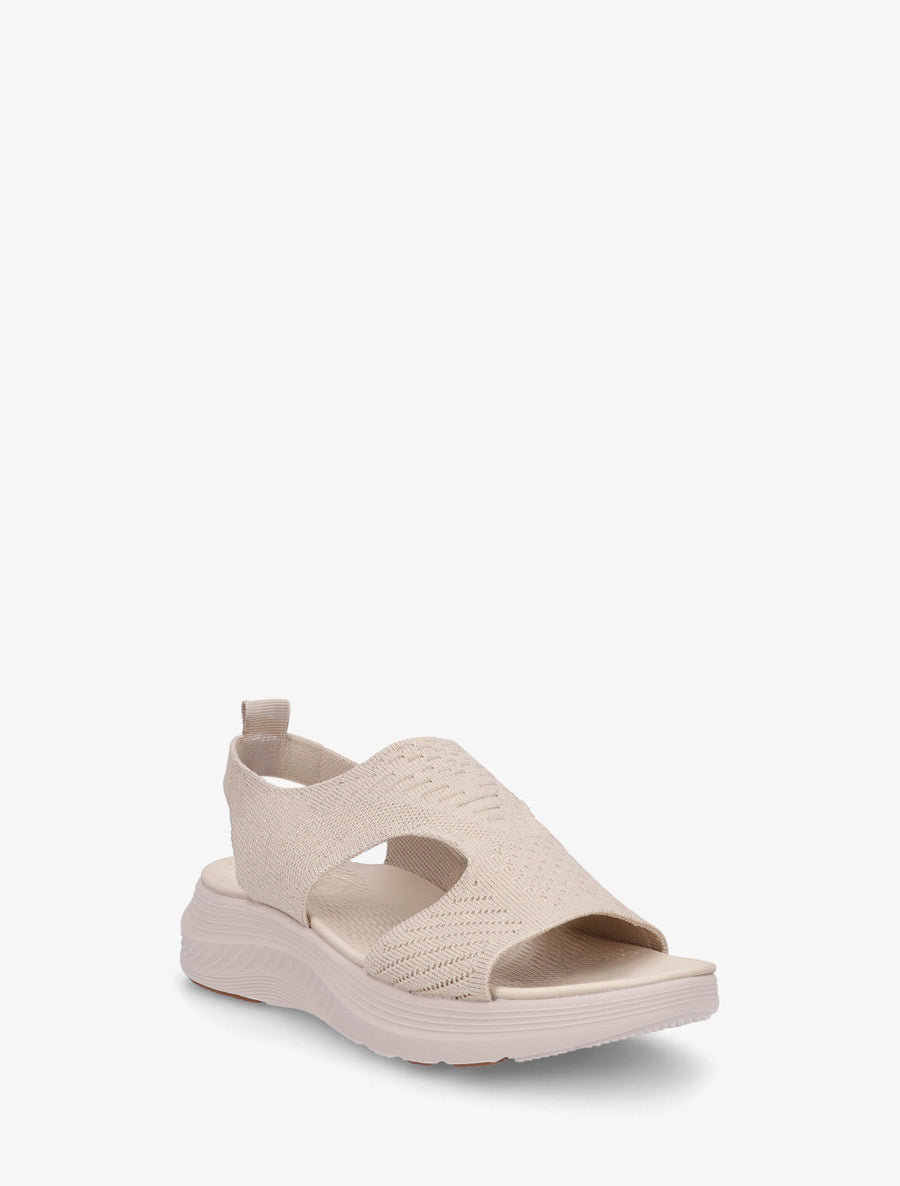 Sandales élastiquées en tissu irisé - Beige - 2