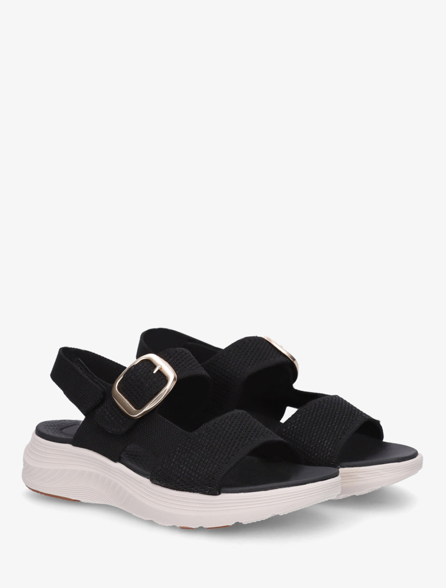 Sandales en tissu à boucle et scratch - Noir