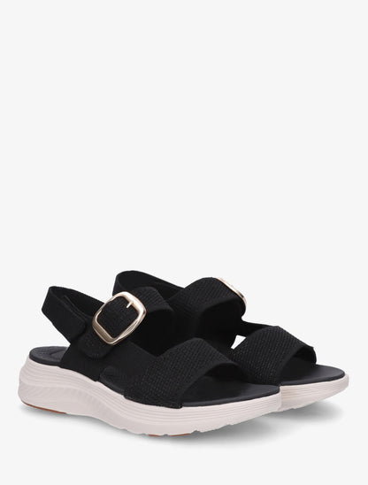 Sandales en tissu à boucle et scratch - Noir