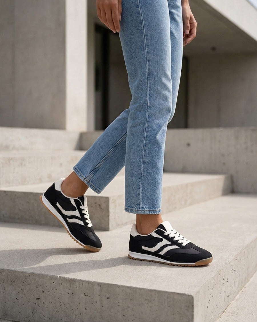Sneakers à double lacets - Noir