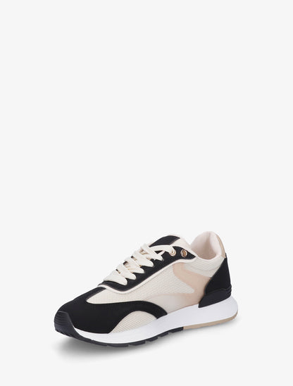 Baskets à bandes stylisées et empiècement effet nubuck - Noir - 3