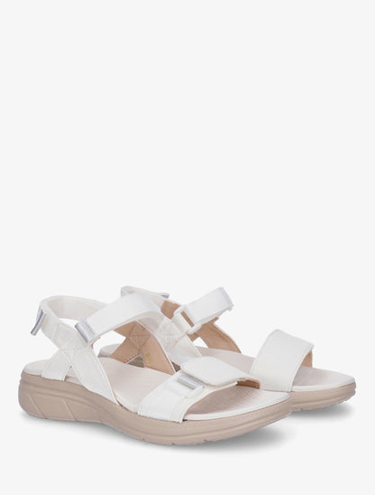 Nu-pieds en simili à triples scratch - Blanc - 4