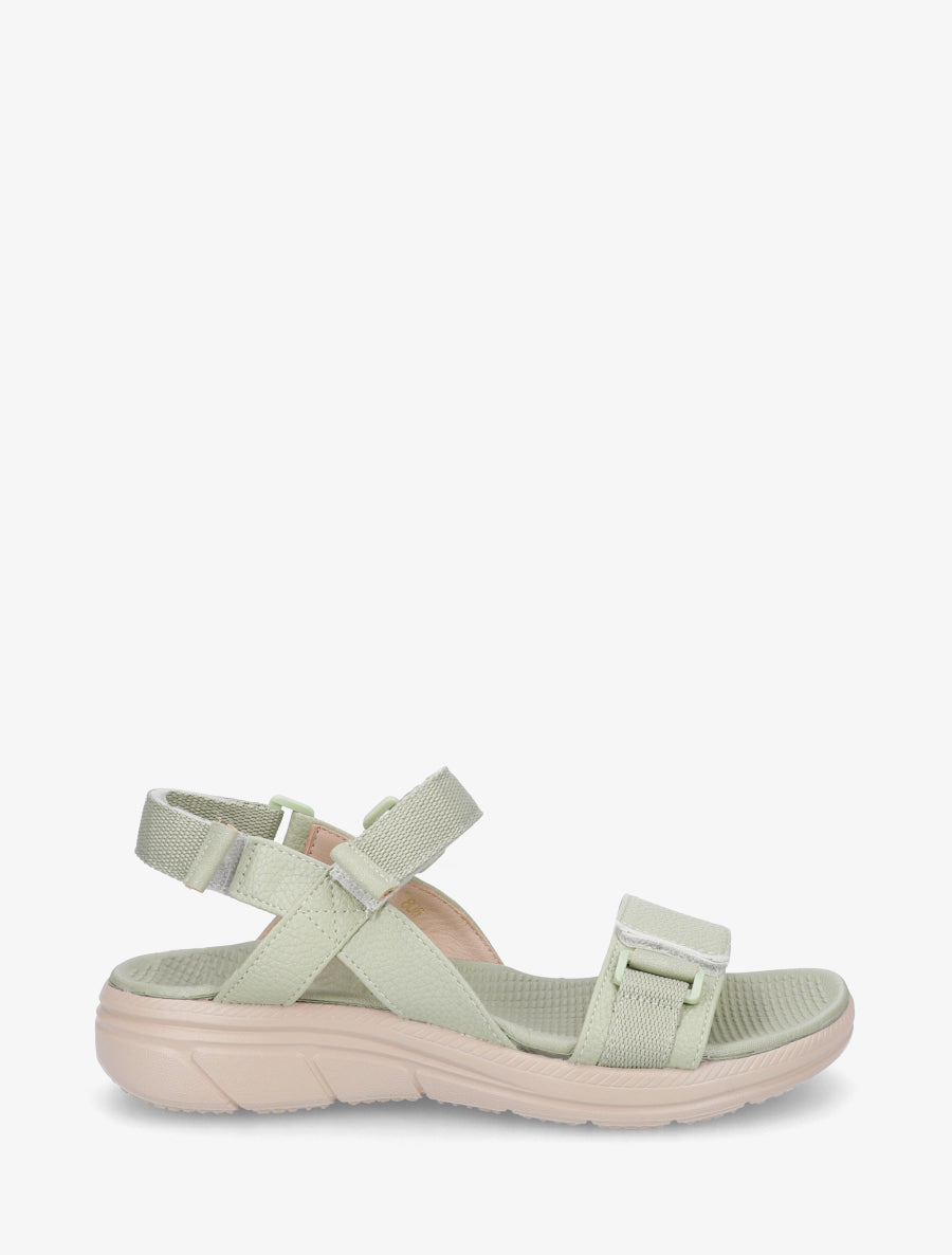 Nu-pieds en simili à triples scratch - Vert d&