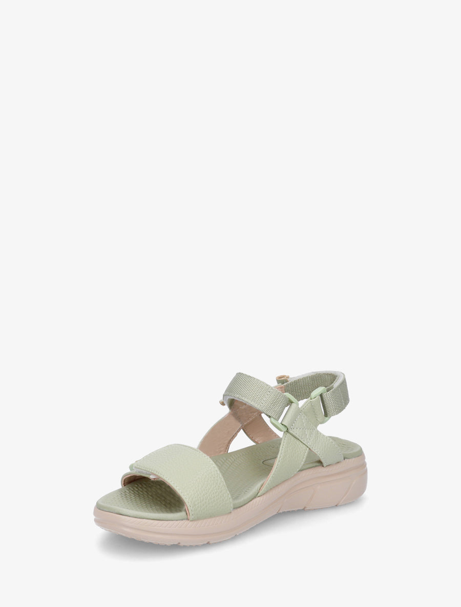 Nu-pieds en simili à triples scratch - Vert d&