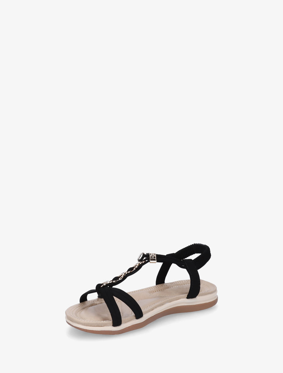 Nu-pieds à empiècement bijoux - Noir - 3