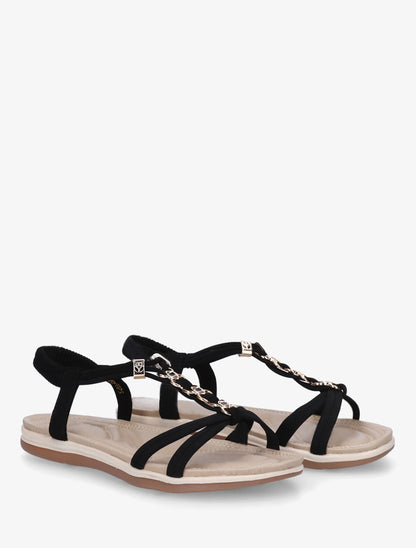 Nu-pieds à empiècement bijoux - Noir - 4