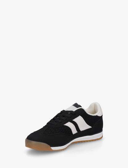 Sneakers à empiècement effet maille et détails contrastants - Noir - 3
