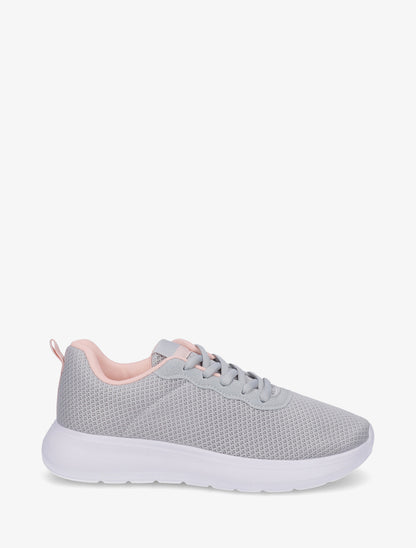 Sneakers unies en mesh - Gris - 1