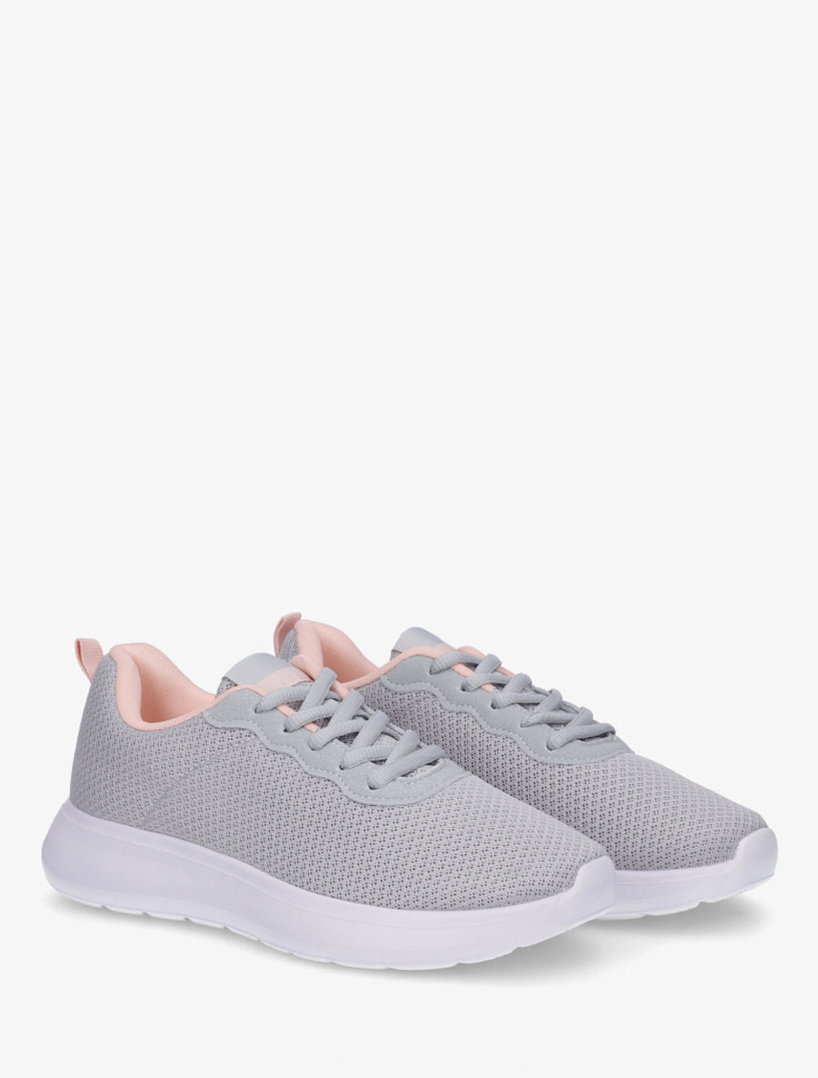 Sneakers unies en mesh - Gris - 4