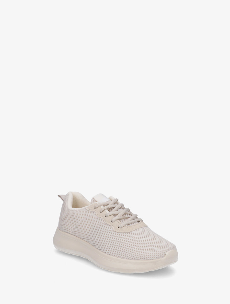 Sneakers unies en mesh - Beige - 2