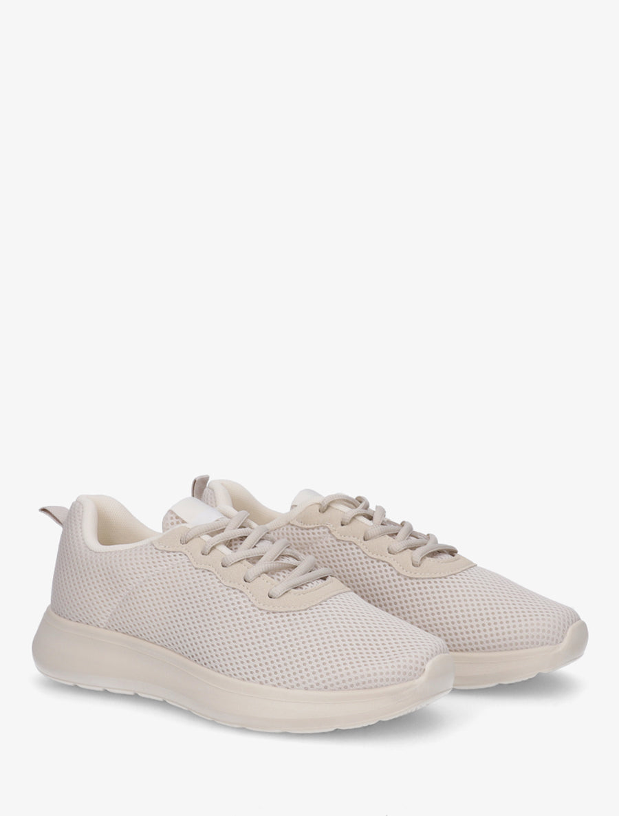 Sneakers unies en mesh - Beige - 4