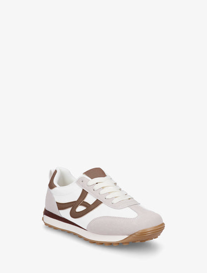 Sneakers en simili à détails contrastants - Blanc - 2