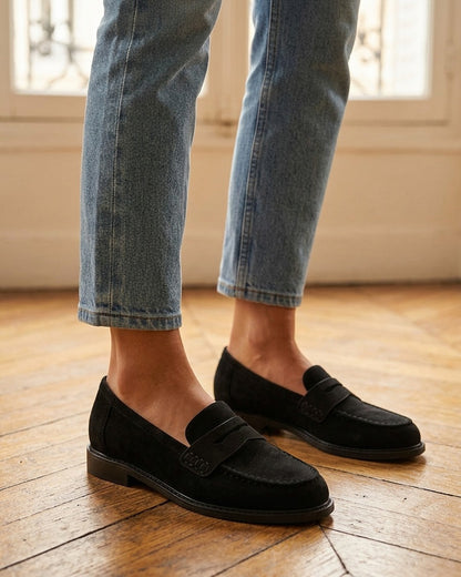 Mocassins basiques en suédine - Noir