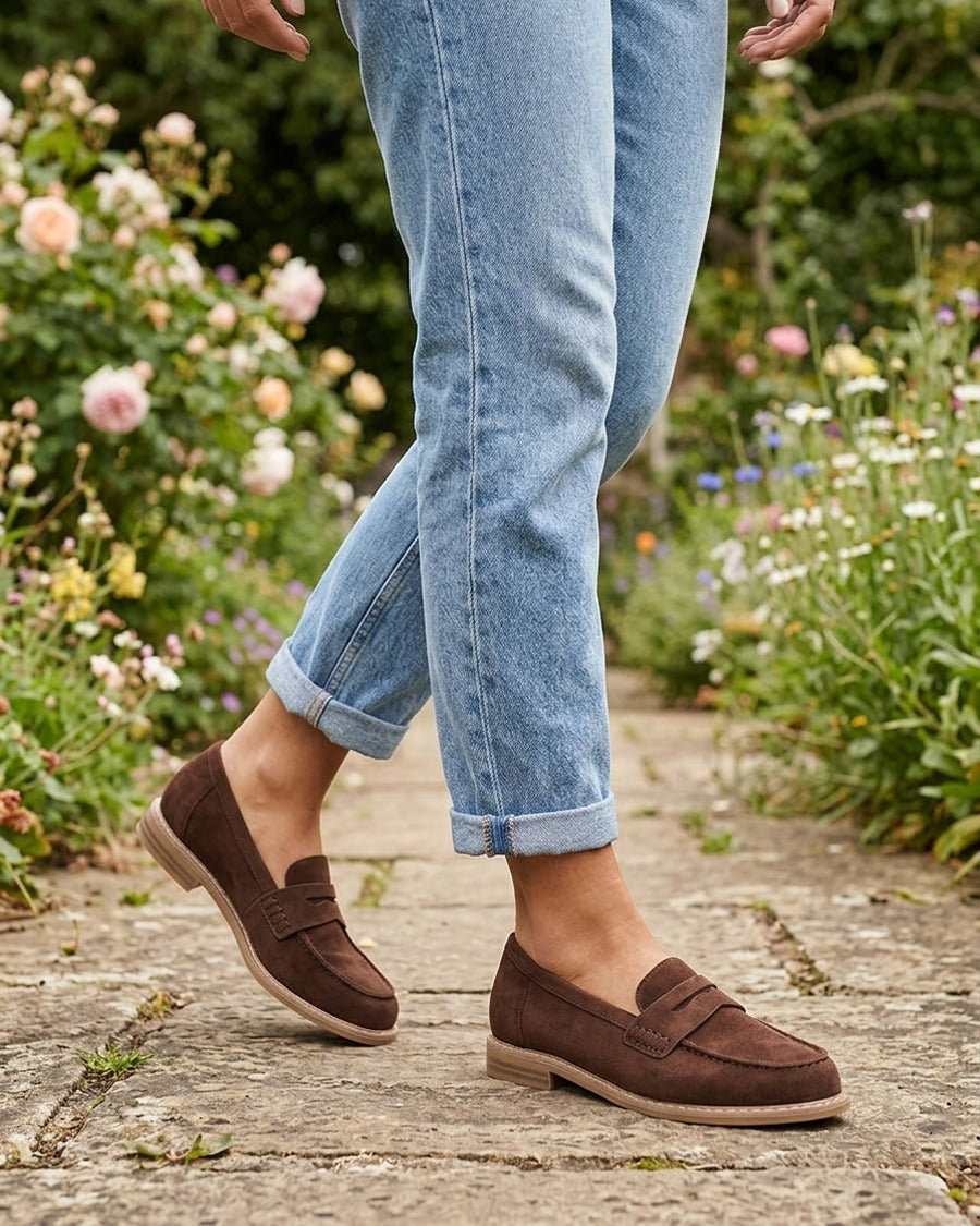 Mocassins basiques en suédine - Marron